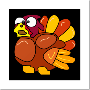 Chicken Turkey (eyes looking at the center and facing the left side) - Thanksgiving Posters and Art